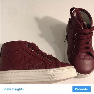 Leather Gucci high top tennis shoes